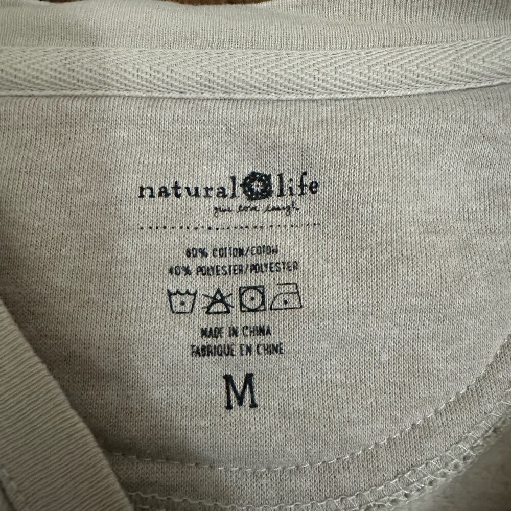 NATURAL LIFE Sweatshirt Gray Graphic Print Flower Pullover Crew Neck - Picture 8 of 9